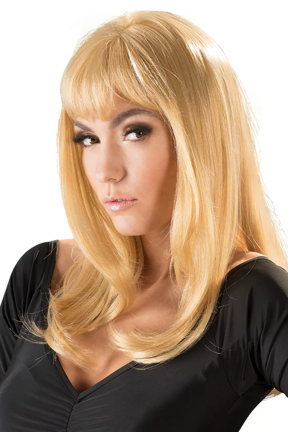 Perruque blonde mi-longue