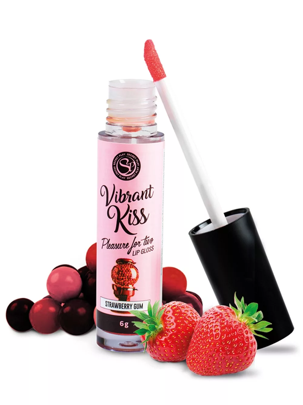 Gloss sexe oral vibrant chewing gum à la fraise 100% comestible