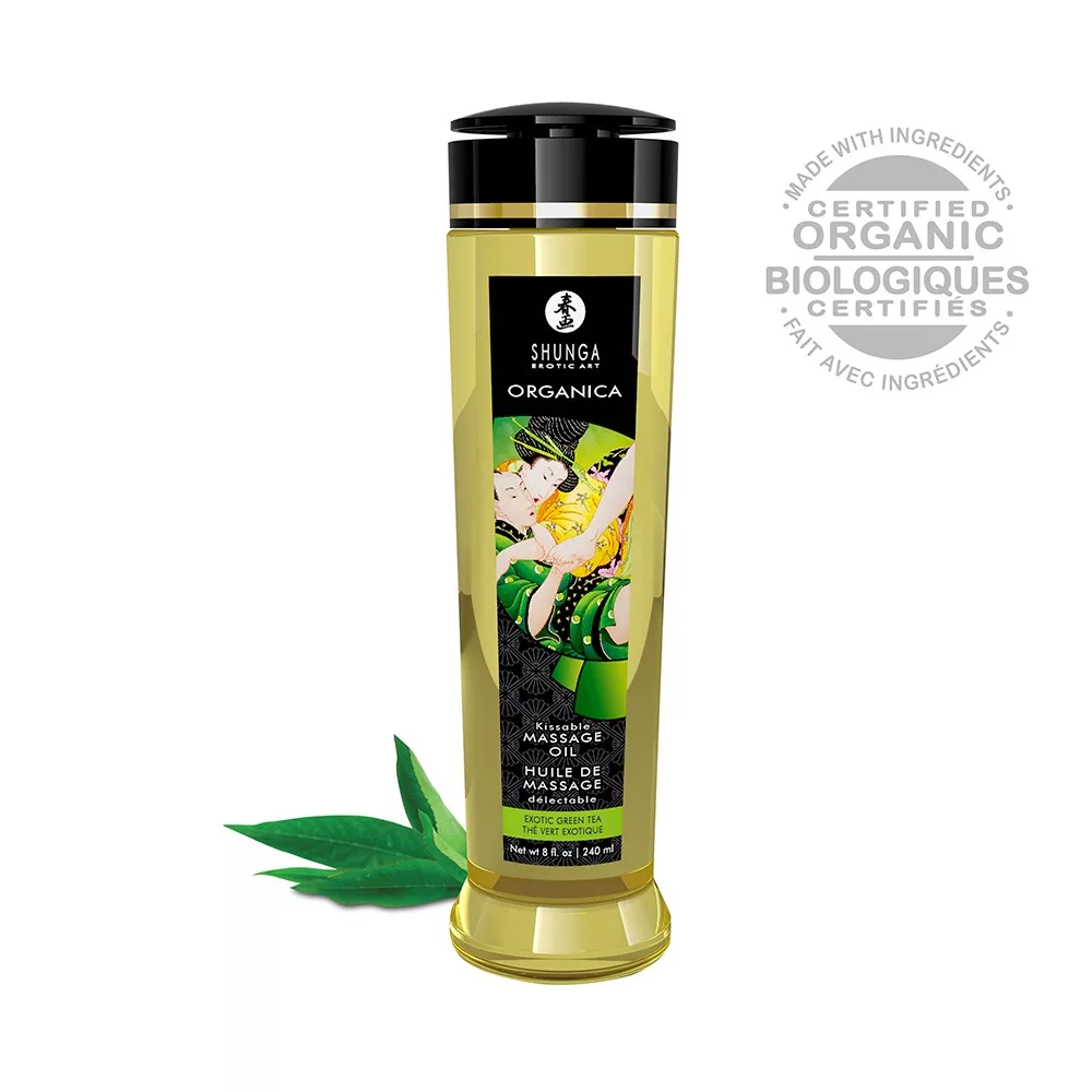 Huile de massage aphrodisiaque Organica bio thé vert 240ml