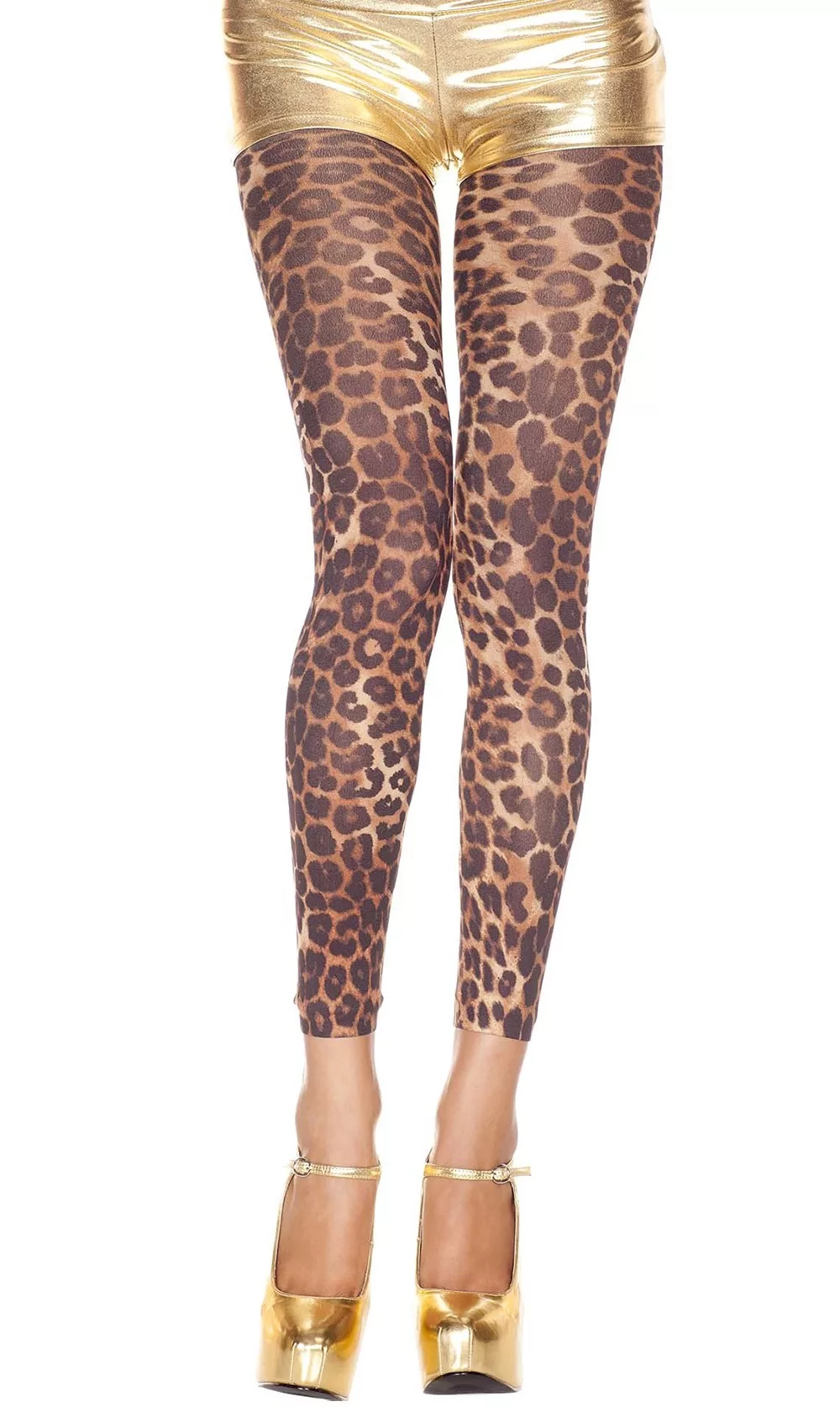 Legging fin voile imprimé léopard