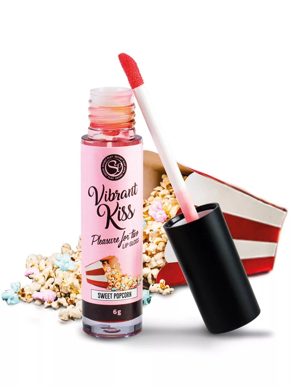 Gloss sexe oral vibrant au pop corn 100% comestible