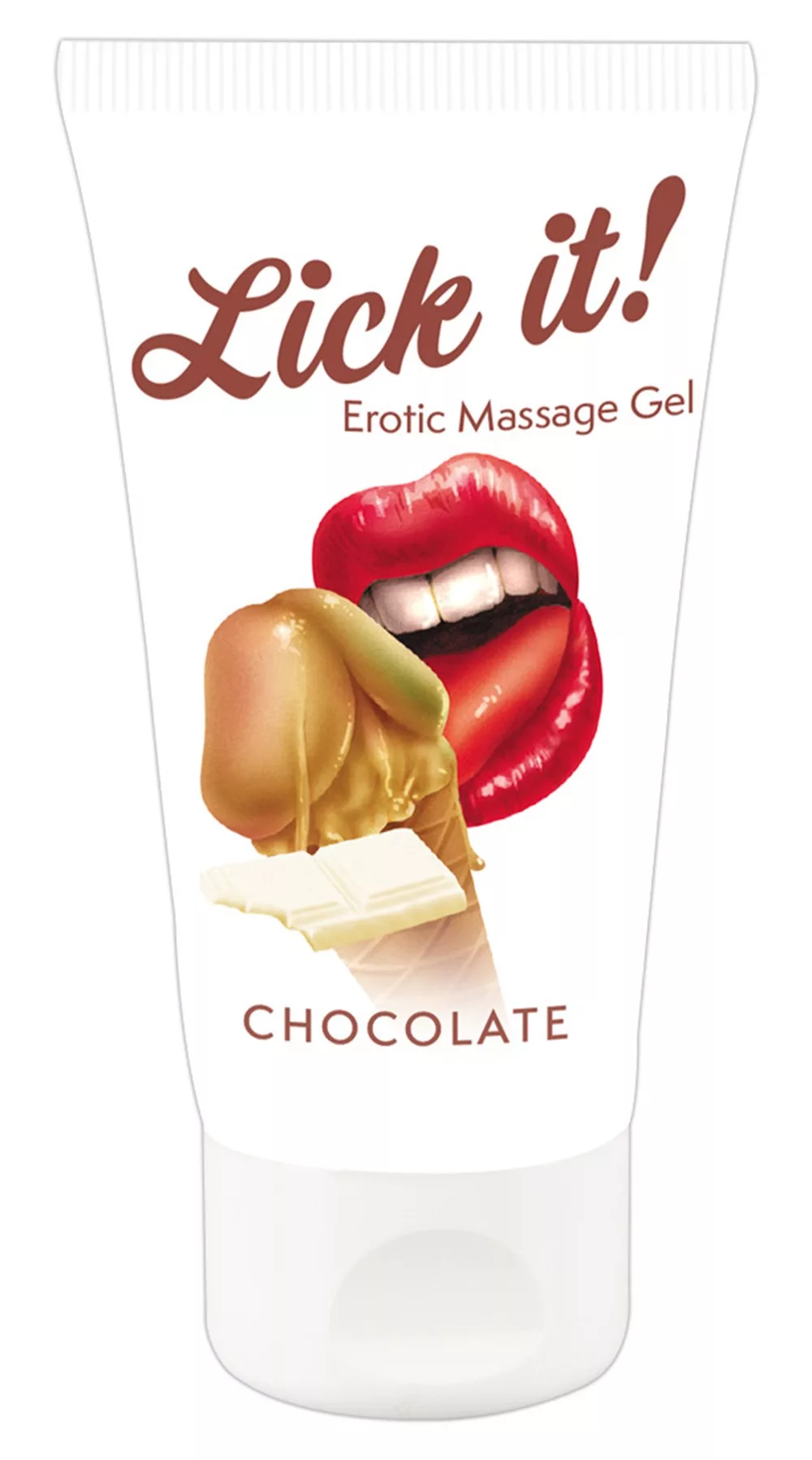 Lubrifiant et gel de massage végétalien comestible goût chocolat blanc 50ml