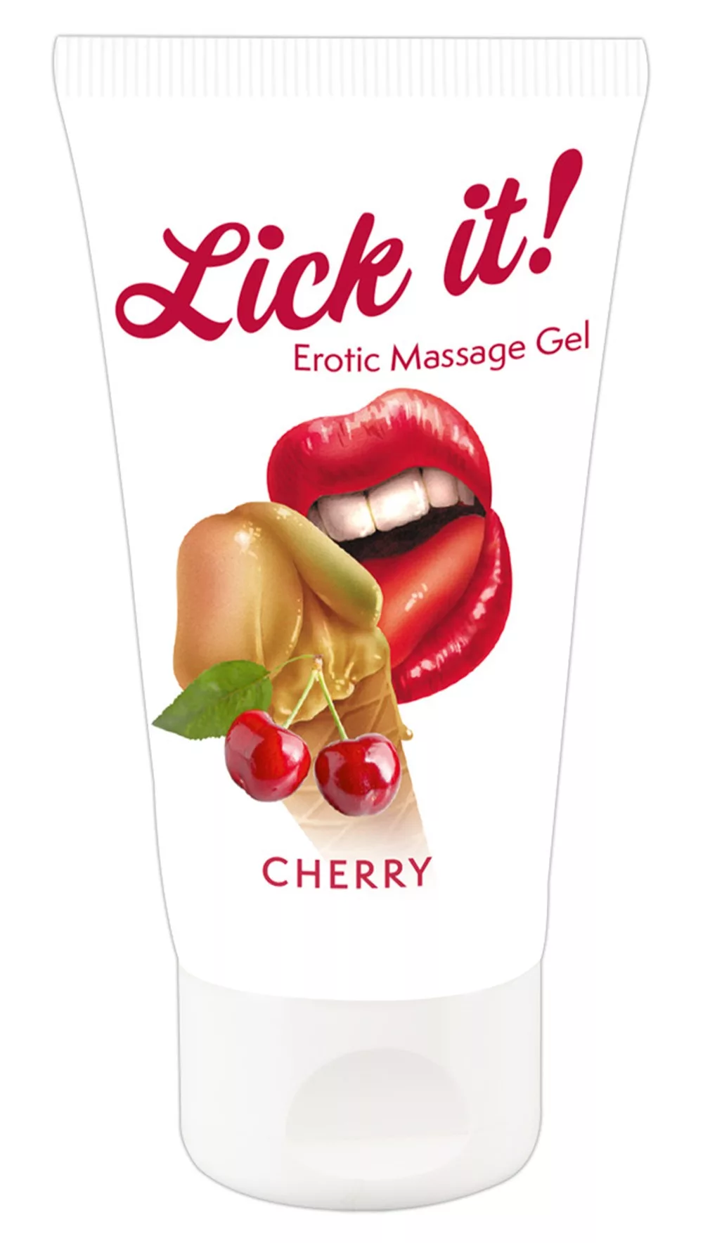 Lubrifiant et gel de massage végétalien comestible goût cerise 50ml