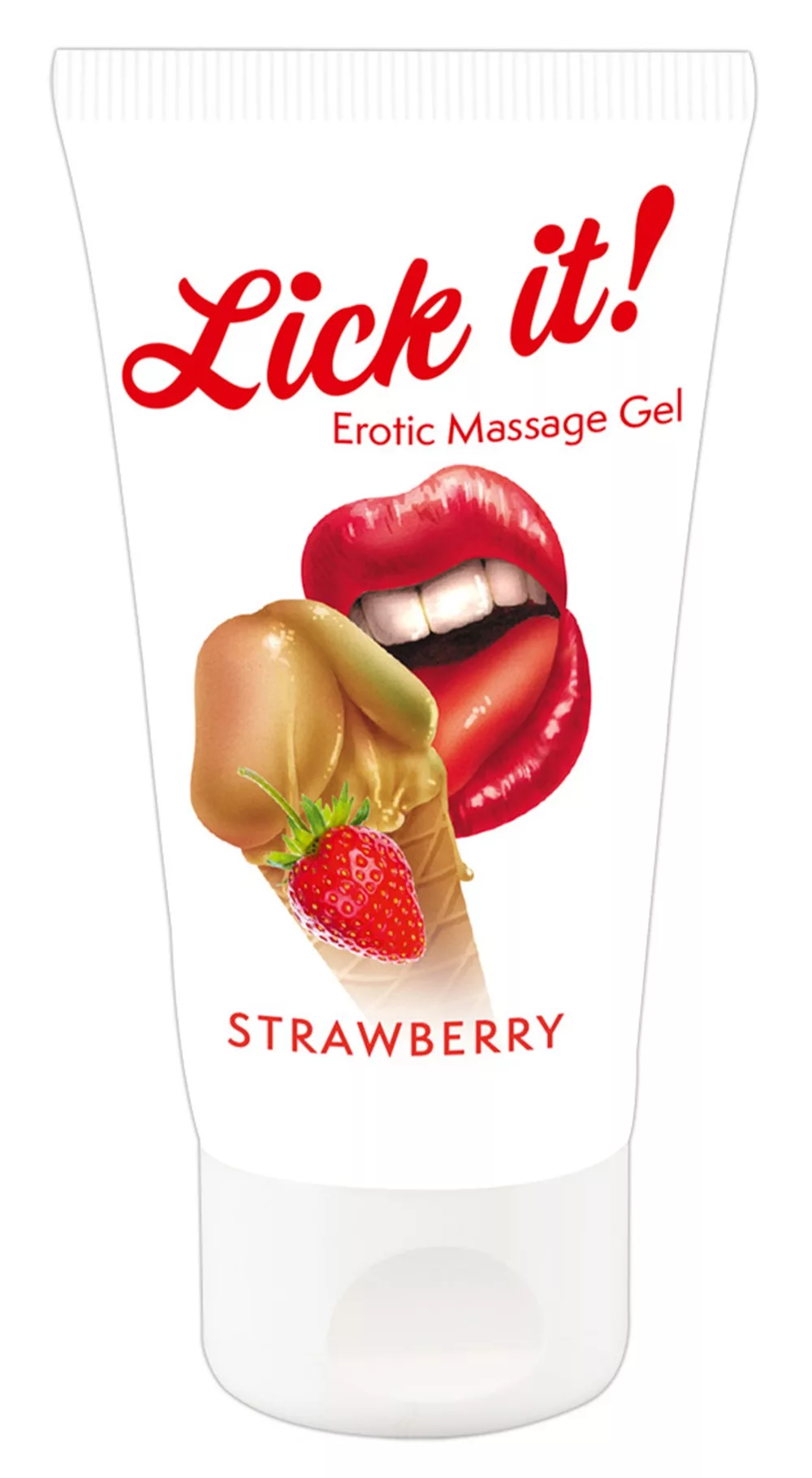 Lubrifiant et gel de massage végétalien comestible goût fraise 50ml