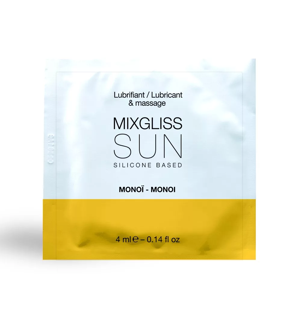 Dosette 2 En 1 Lubrifiant Et Huile De Massage Silicone Mixgliss Sun Monoï 4 ML