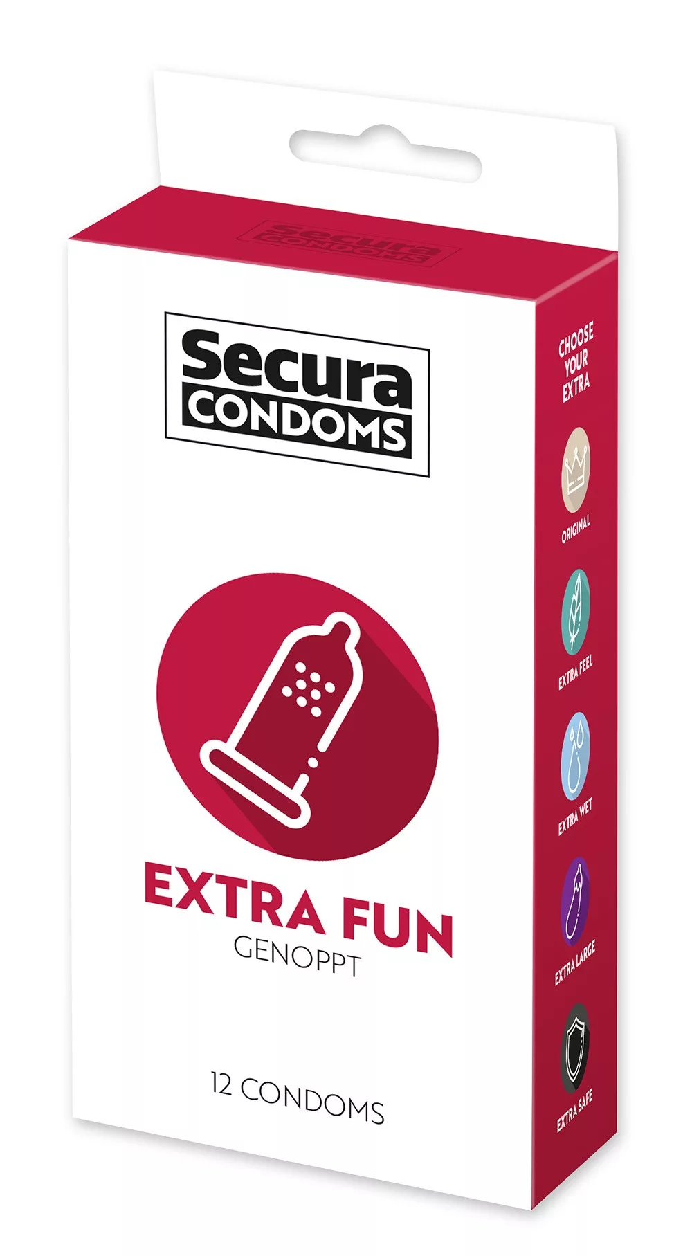 Préservatifs lubrifiés avec picots en latex x12 avec réservoir Extra Fun 53 mm