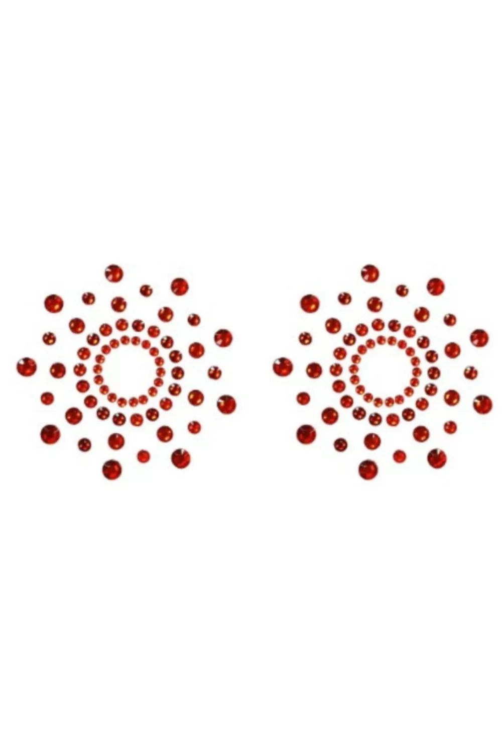 Paire de cache tétons adhésifs strass rouge