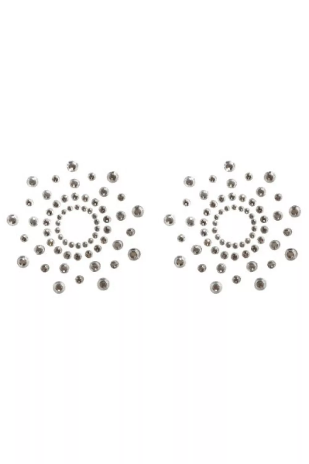 Paire de cache tétons adhésifs strass blanc