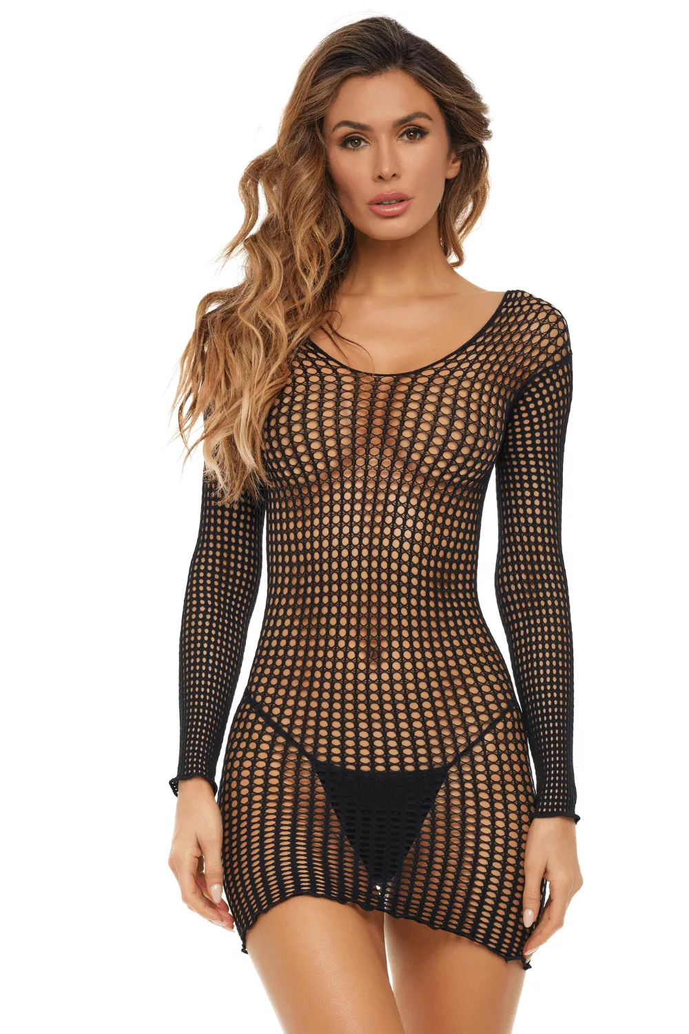 Robe résille fantaisie noir
