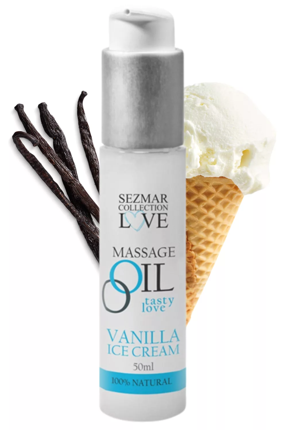 Huile de massage comestible Vanille glacée 50ml
