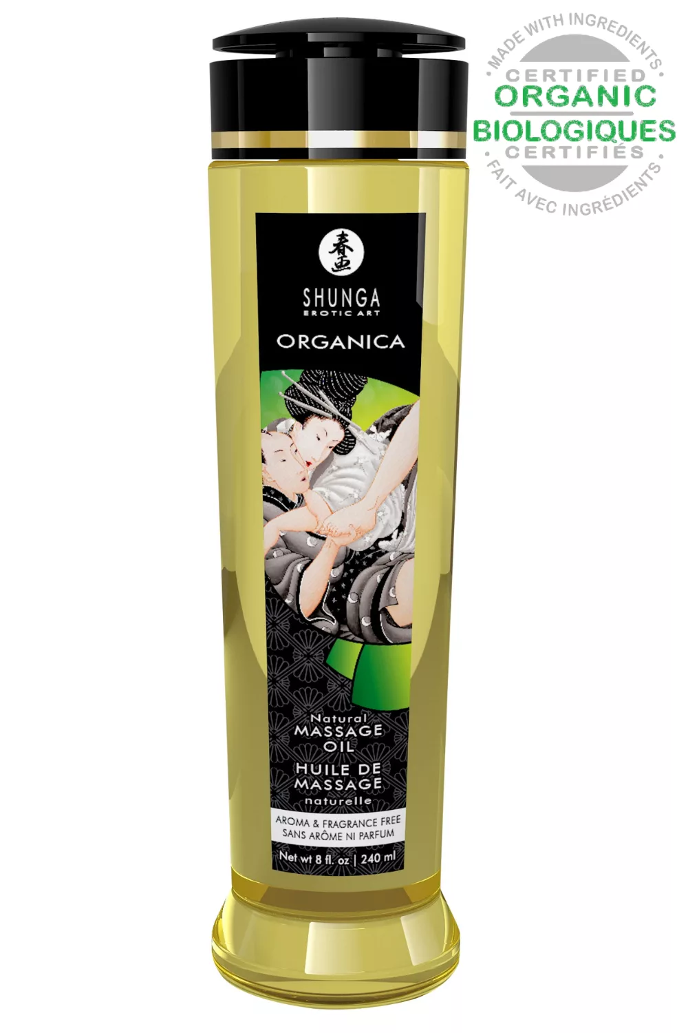 Huile de Massage Organica Sans Parfum 240 ml Shunga