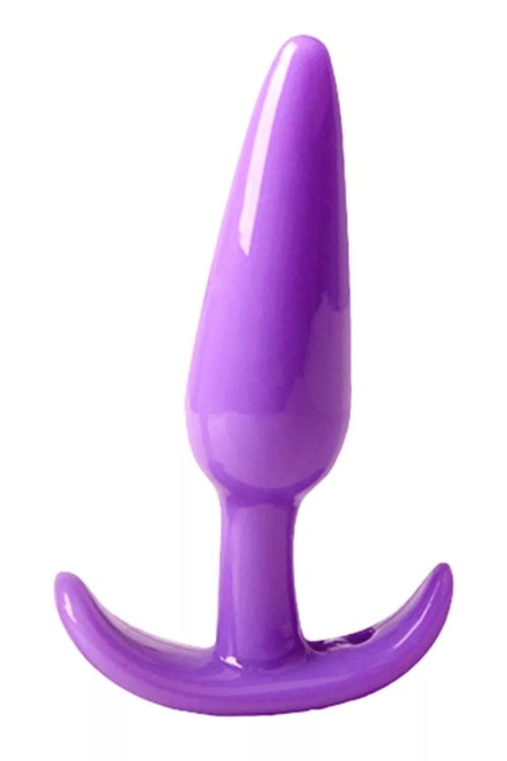 Plug anal violet souple base évasée Pocket Pleasure + 1 dosette de lubrifiant