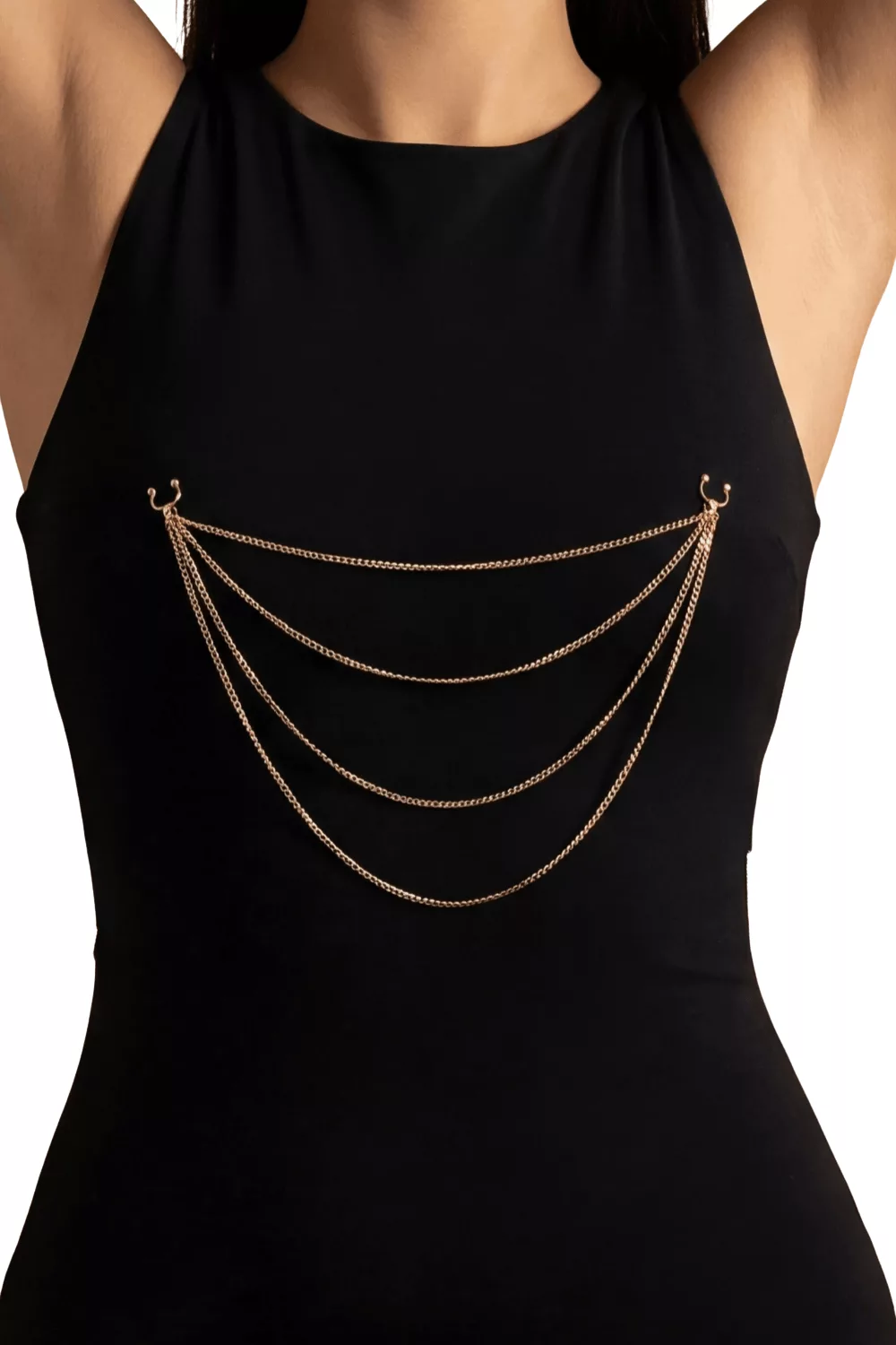 bijou pinces tétons avec 4 chainettes doré rose