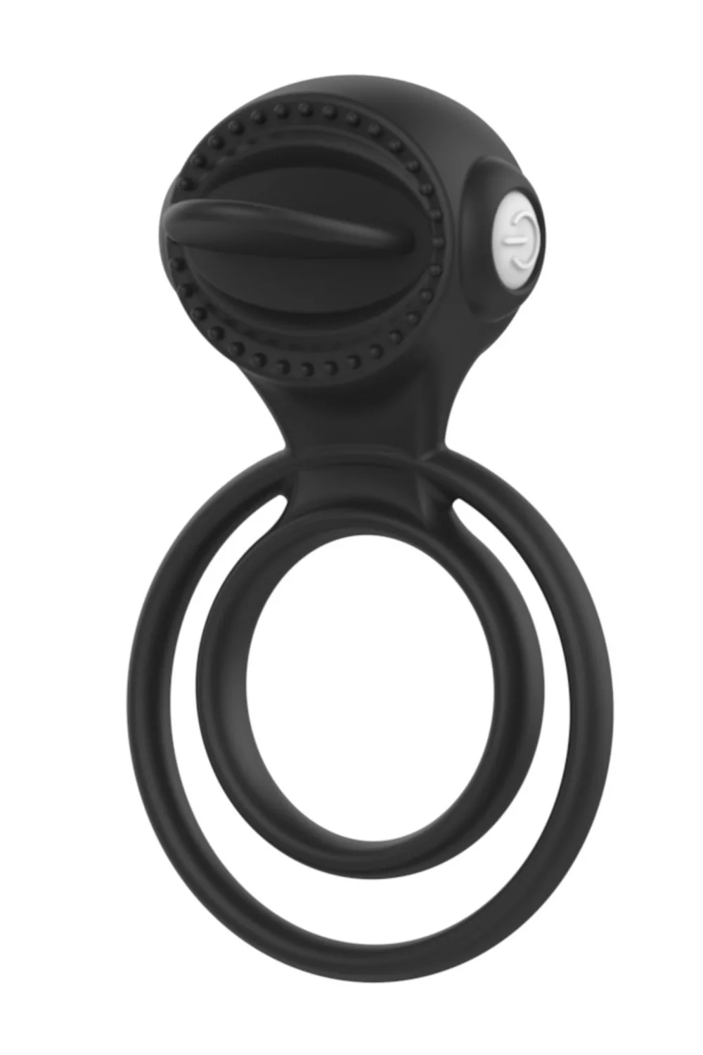 Anneau vibrant 1 seul mode de vibration très extensible noir Pocket Pleasure + 1 dosette de lubrifiant