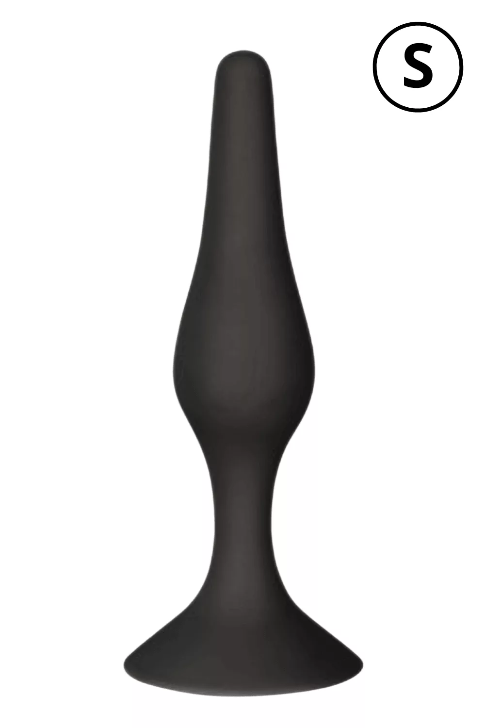 Plug Anal Noir en Silicone S avec Ventouse Taille S 10,5 cm Pocket Pleasure + 1 dosette de lubrifiant