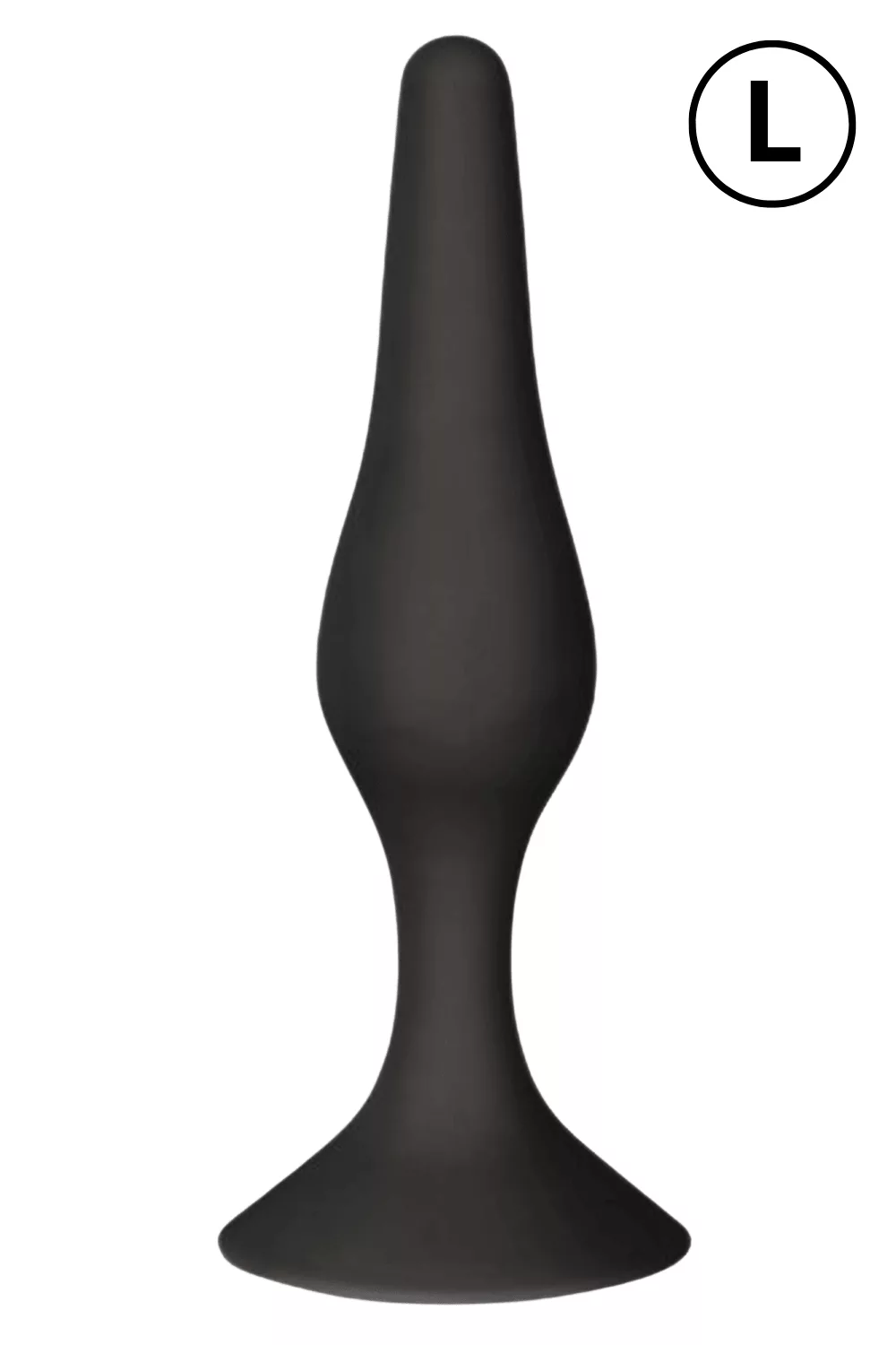 Plug Anal Noir en Silicone L avec Ventouse Taille L 12,7 cm Pocket Pleasure + 1 dosette de lubrifiant