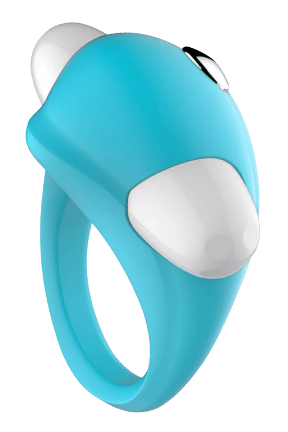 Cockring Vibrant Dauphin Bleu + 1 dosette de lubrifiant — Pocket Pleasure