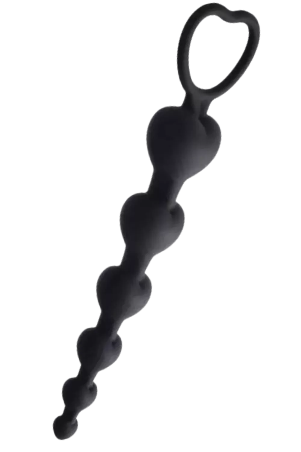 Chapelet Anal Cœur Silicone Noir + 1 dosette de lubrifiant — Pocket Pleasure